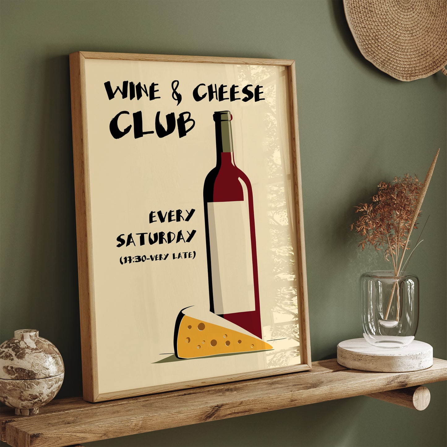 Wine & Cheese Club Art Print