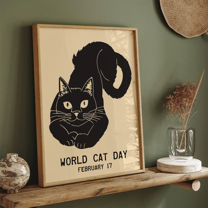 World Cat Day Vintage Poster