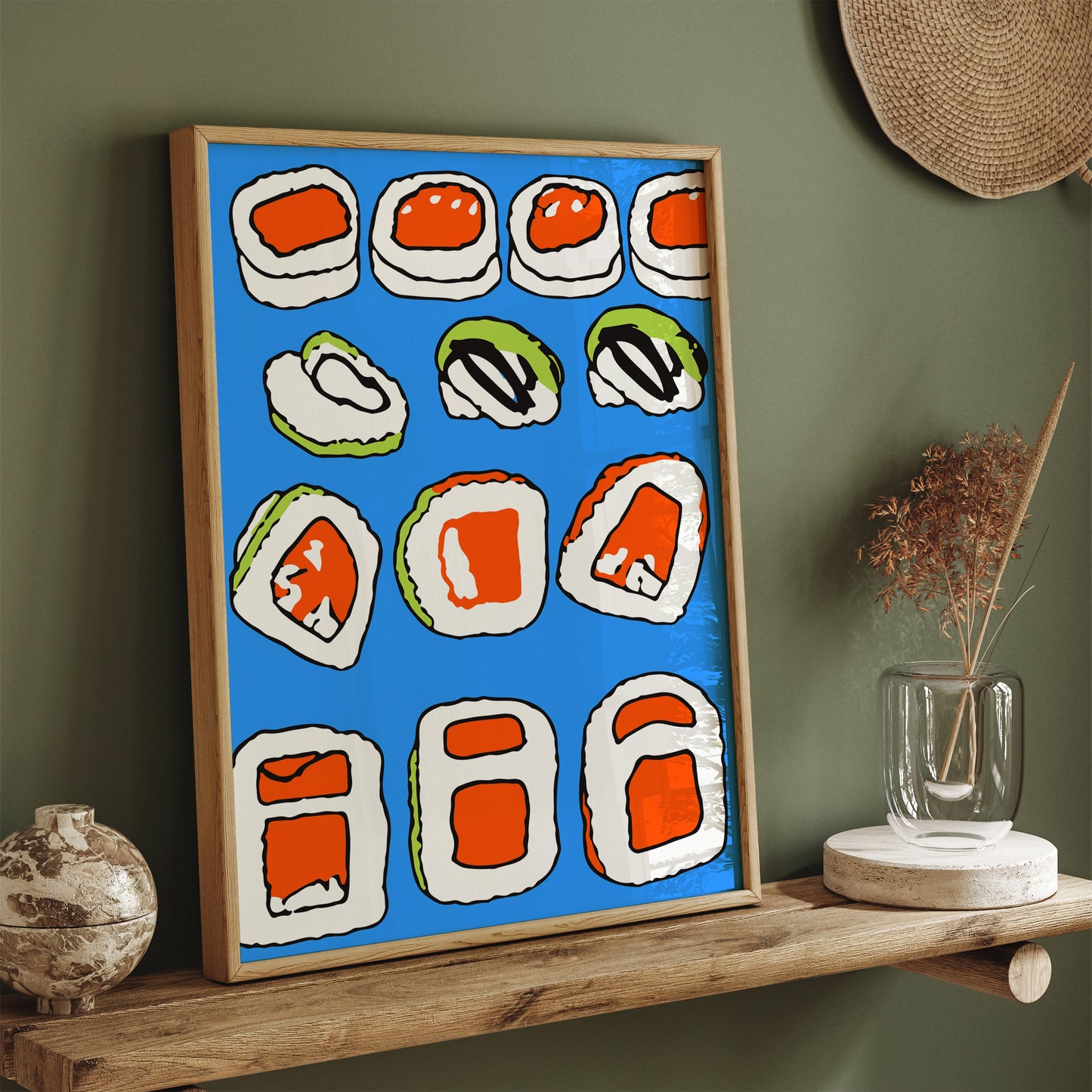 Retro Cute Sushi Poster