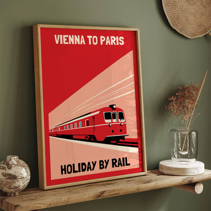 Vienna to Paris Vintage Railroad Poster