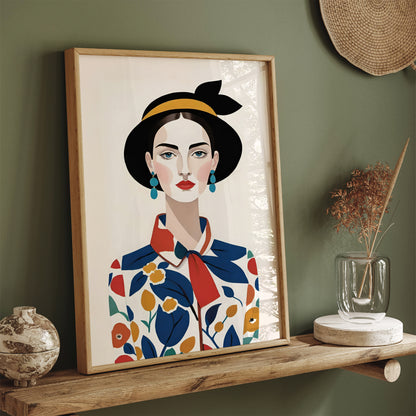 Vintage Fashion Woman Portrait Wall Art