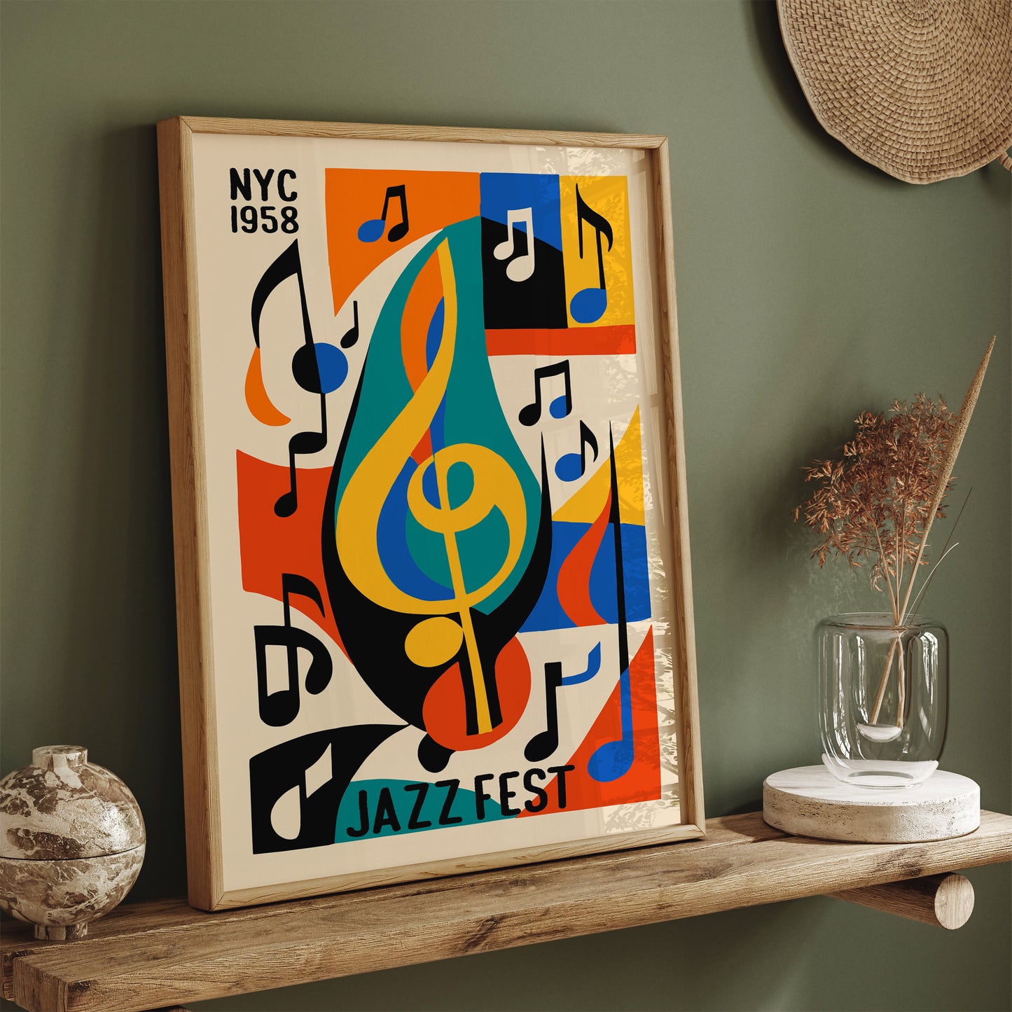 NYC Jazz Fest Retro Colorful Poster
