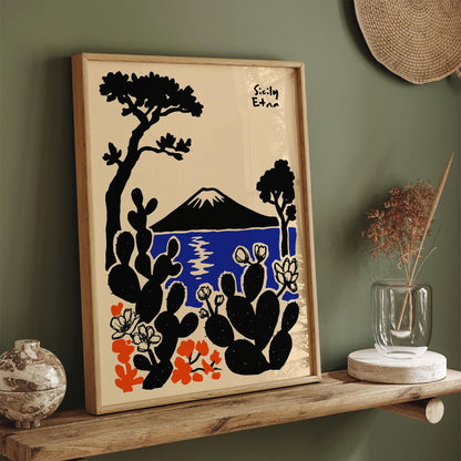 Mount Etna Sicily Poster - Italy Volcano Wall Art