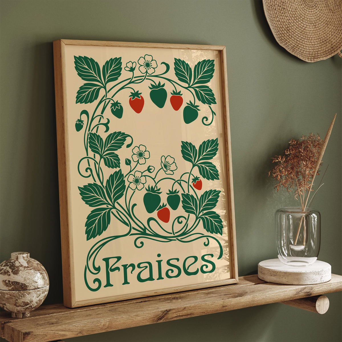 Vintage Strawberry Poster