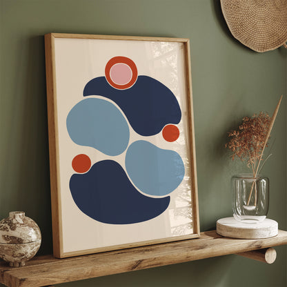 Blue Abstract Shapes Poster