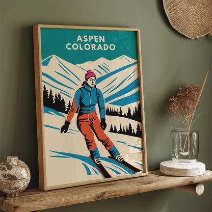 Aspen Colorado Winter Travel Poster