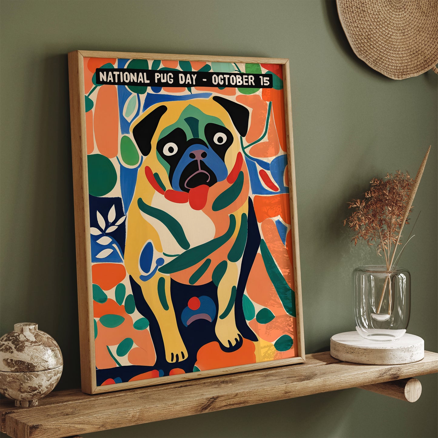 National Pug Day Colorful Poster