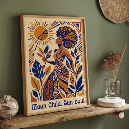 Moon Child Sun Soul Afrohemian Poster