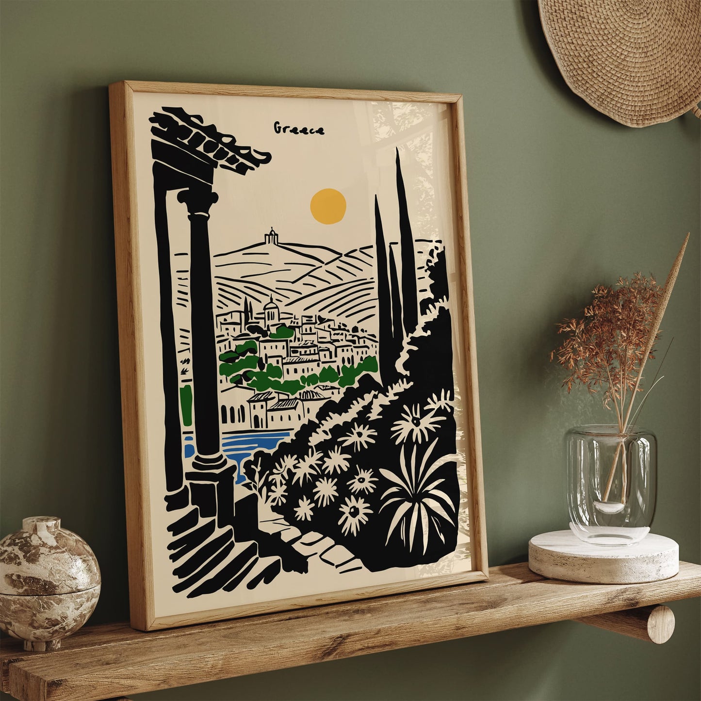 Greece Landscape Travel Poster