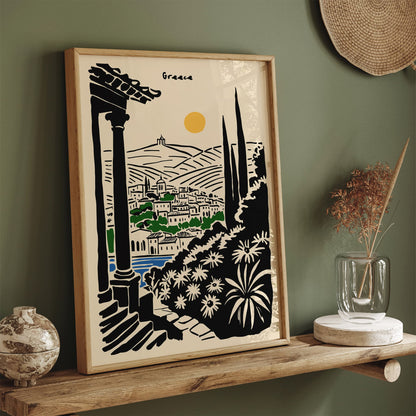 Greece Landscape Travel Poster