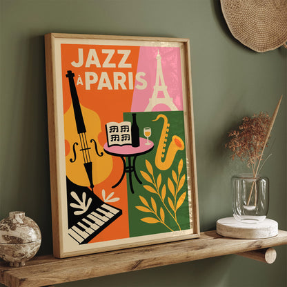 Jazz à Paris Poster - Colorful Music Wall Art