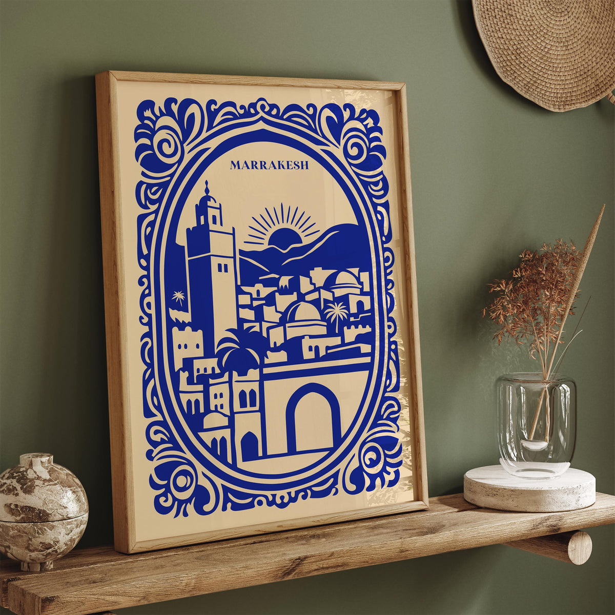 Blue Marrakesh Morocco Travel Poster