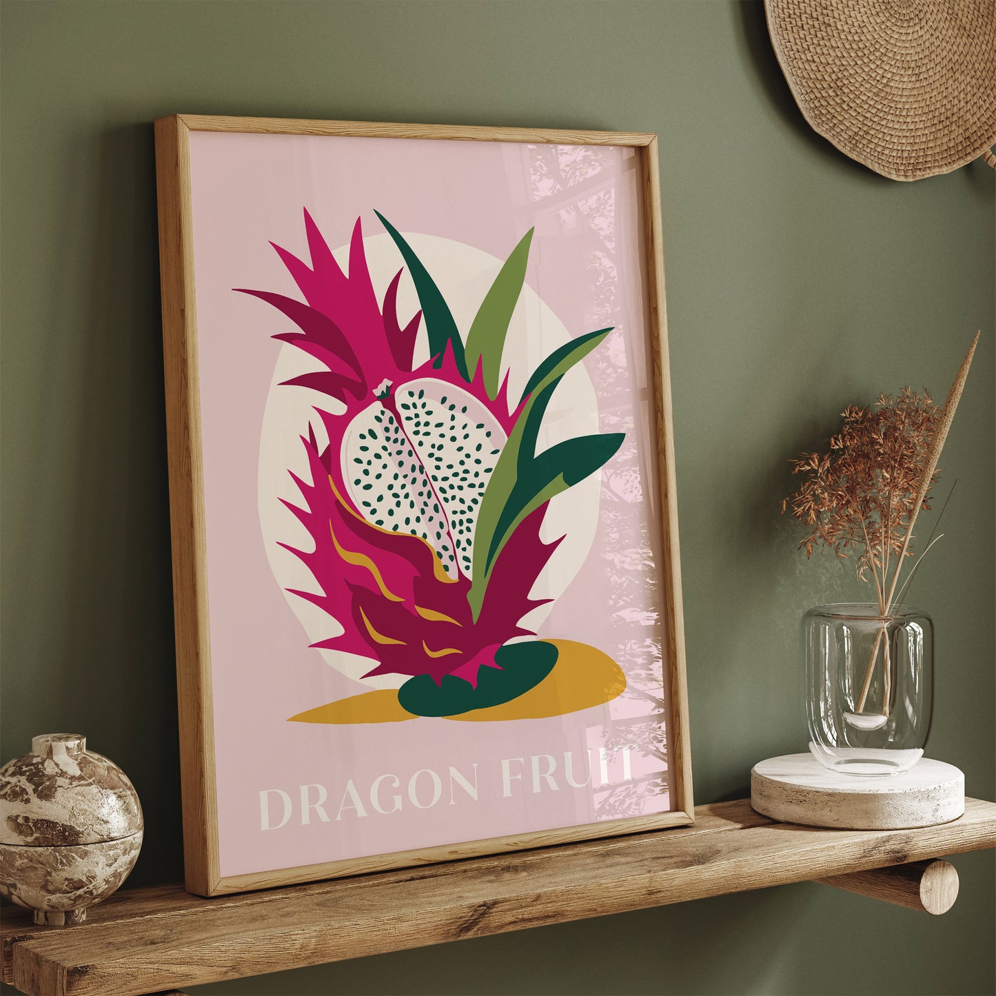 Dragon Fruit Pink Kitchen Wall Art