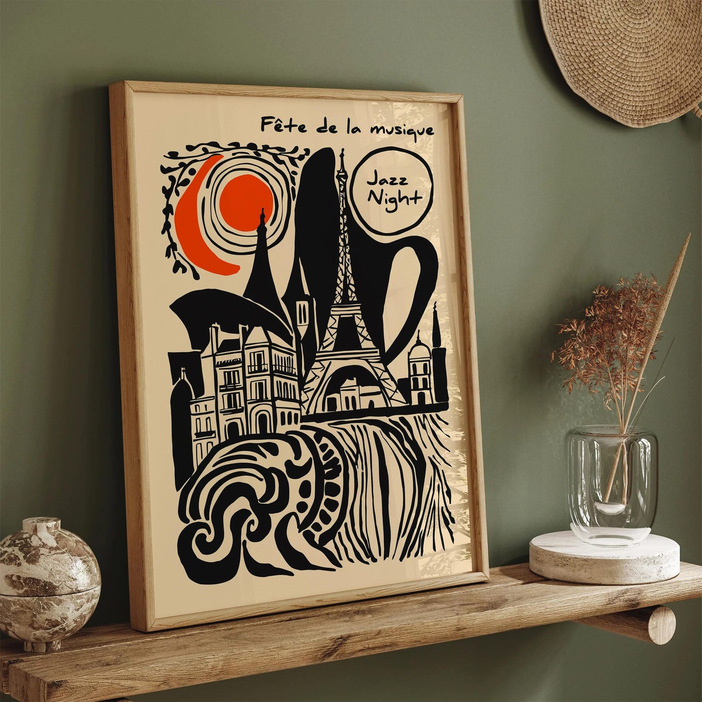 Jazz Night – Fête de la Musique Retro Art Print