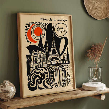 Jazz Night – Fête de la Musique Retro Art Print