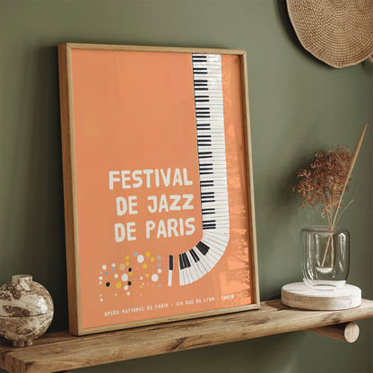 Paris Jazz Festival Orange Poster