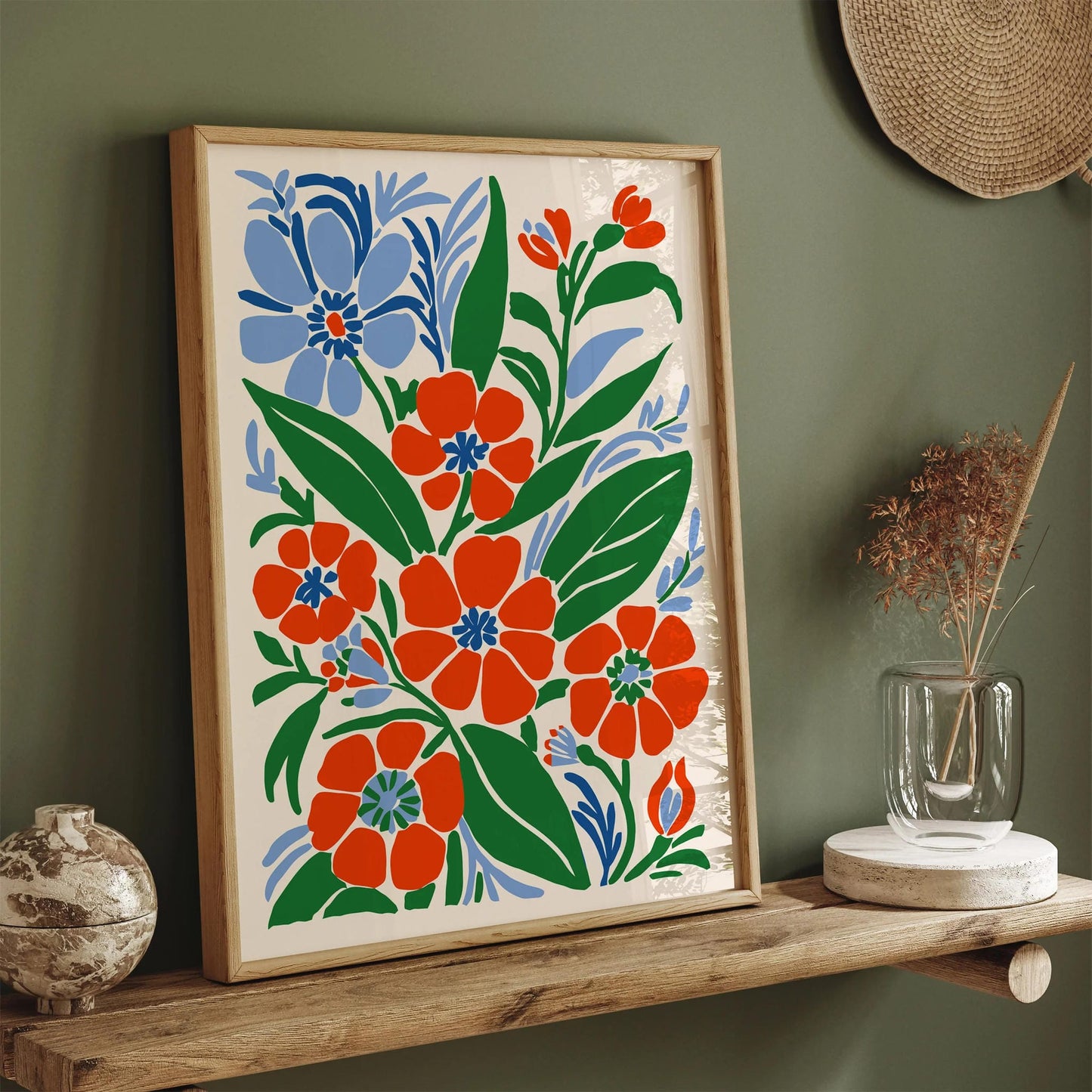 Retro Style Flowers Illustration Poster 2025