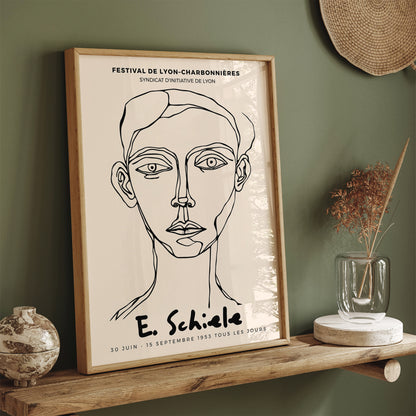 E. Schiele Exhibition Minimalist Art Print