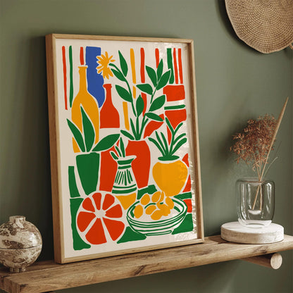 Colorful Still Life Poster in Italian Style