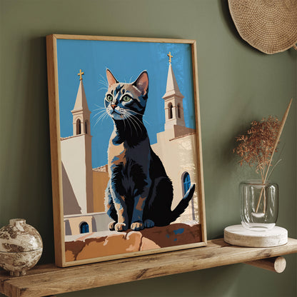 Priest Cat Quirky Wall Art Poster