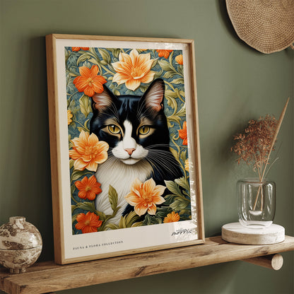 Cat’s Whiskers in a Floral Paradise Poster