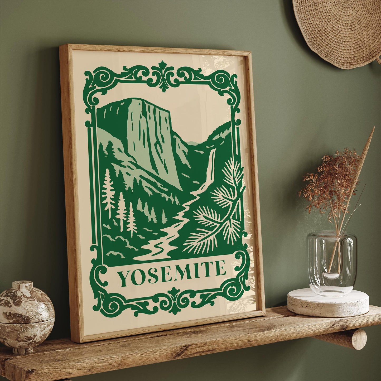 Yosemite National Park Green Landscape Poster