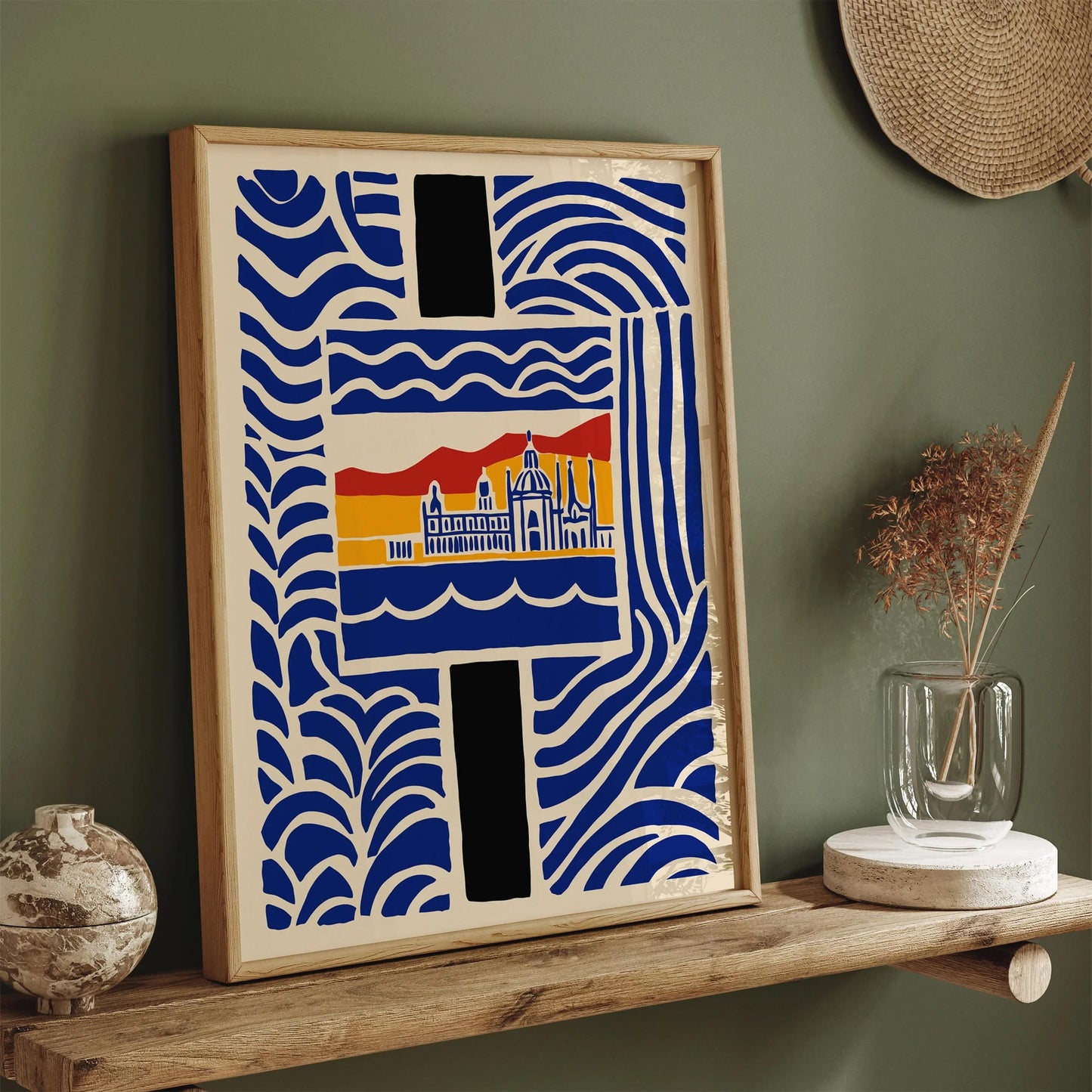Mid Century Modern Barcelona Landscape Poster