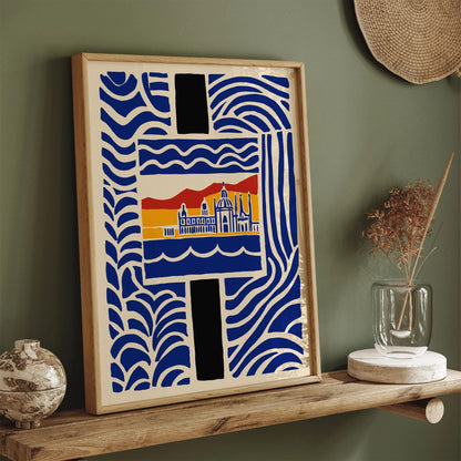 Mid Century Modern Barcelona Landscape Poster
