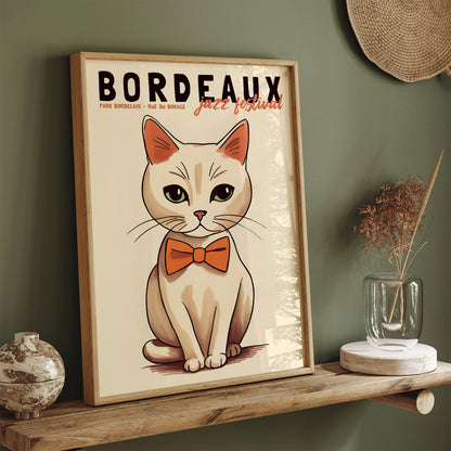 Bordeaux Jazz Festival Cute Cat Poster