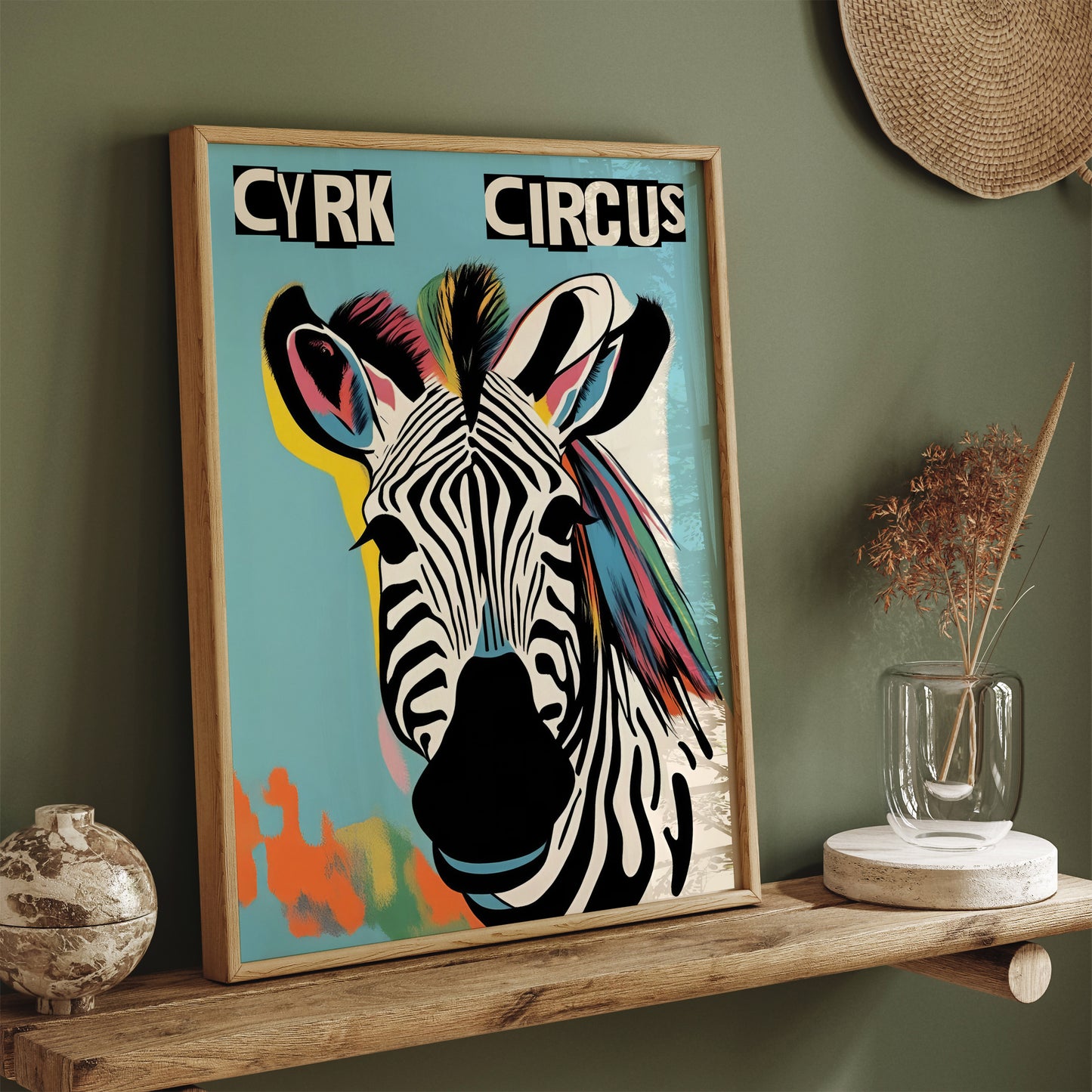 Cyrk Circus Zebra Retro Art Print