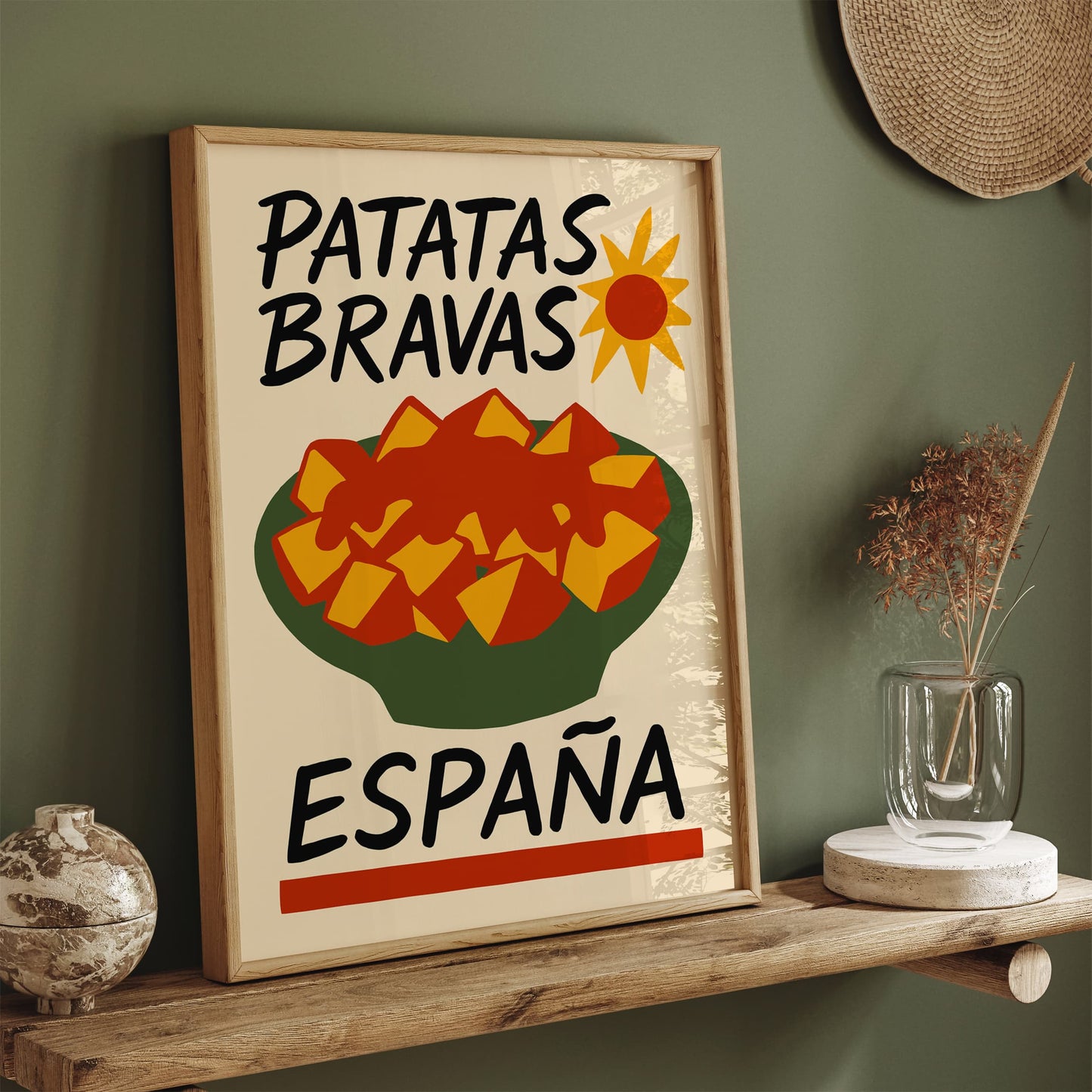 Patatas Bravas Espana Poster for Kitchen Wall Decor