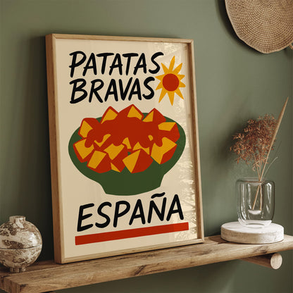 Patatas Bravas Espana Poster for Kitchen Wall Decor