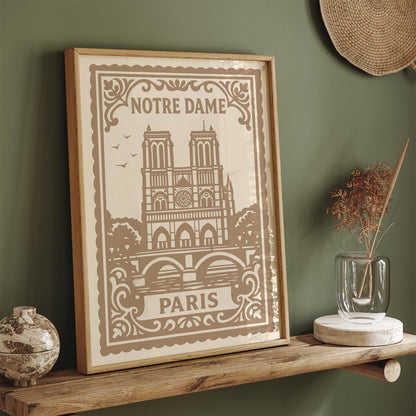 Notre Dame Paris Travel Poster