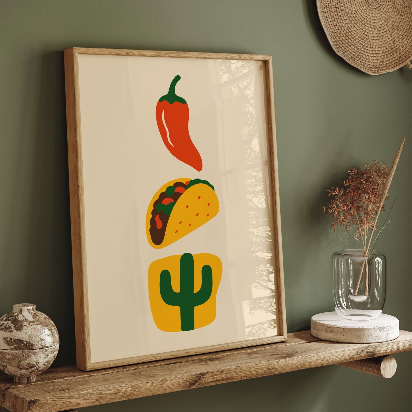 Minimalist Mexican Food Illustration for Kitchen Wall Decor