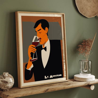 Le Monsieur French Wine Poster