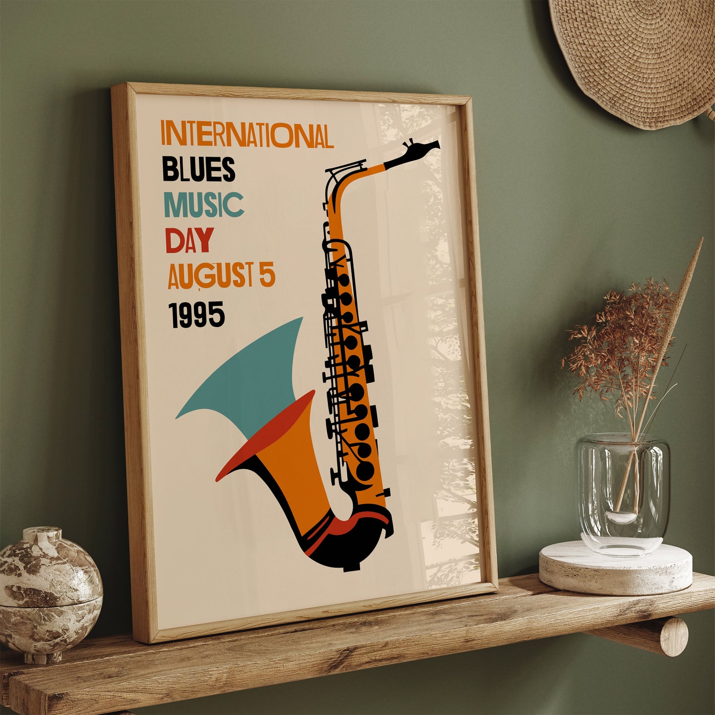 Blues Music Day - Saxophone Poster