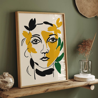 Girl Portrait Ink Style Art Print 2024