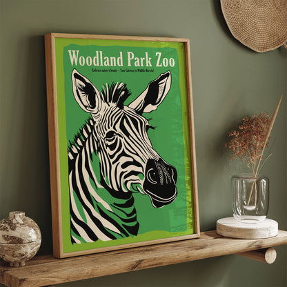 Woodland Park Zoo Retro Zebra Poster