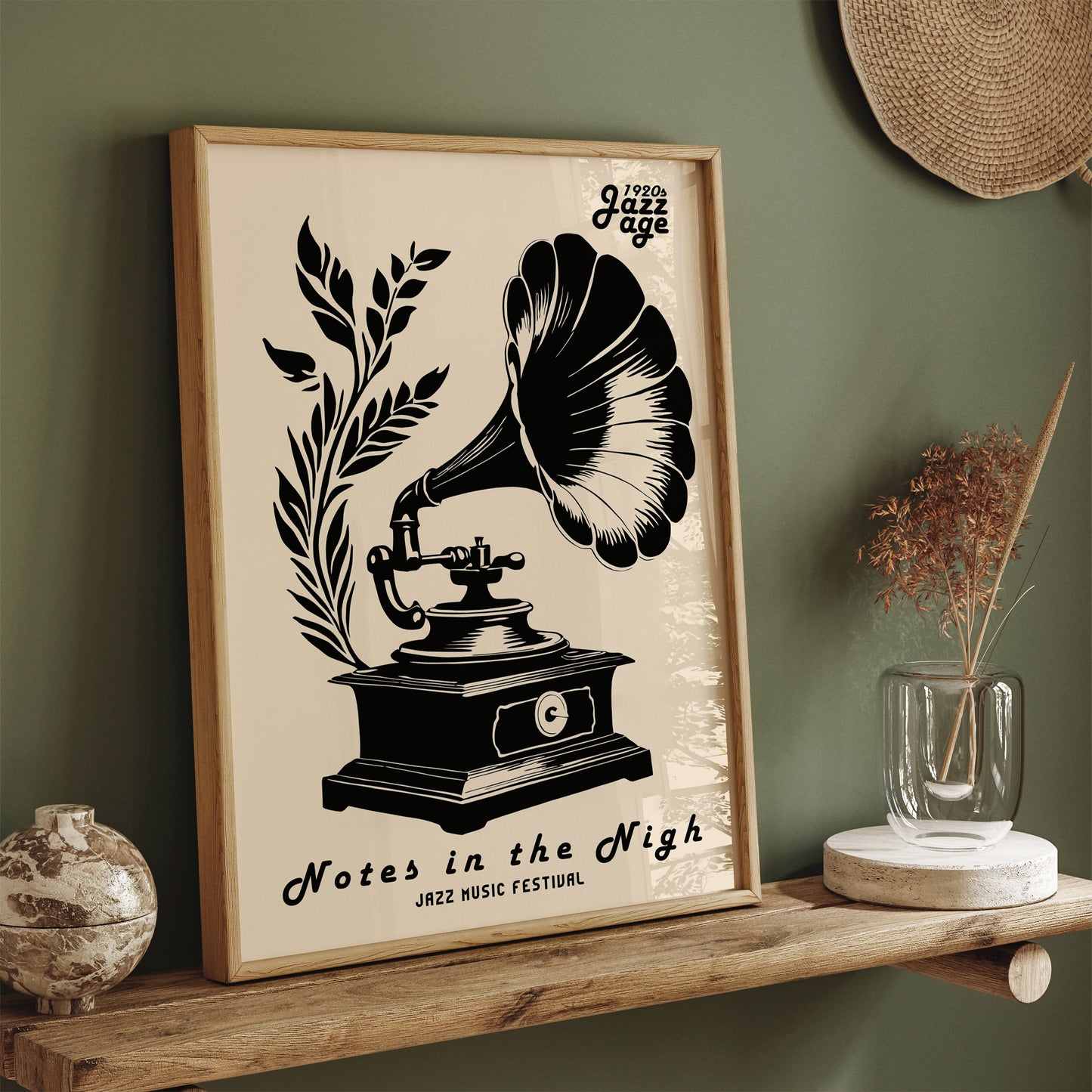 Vintage Gramophone Music Poster