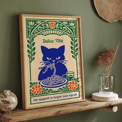 Eat Spaghetti Poster – Funny Kitchen Wall Art