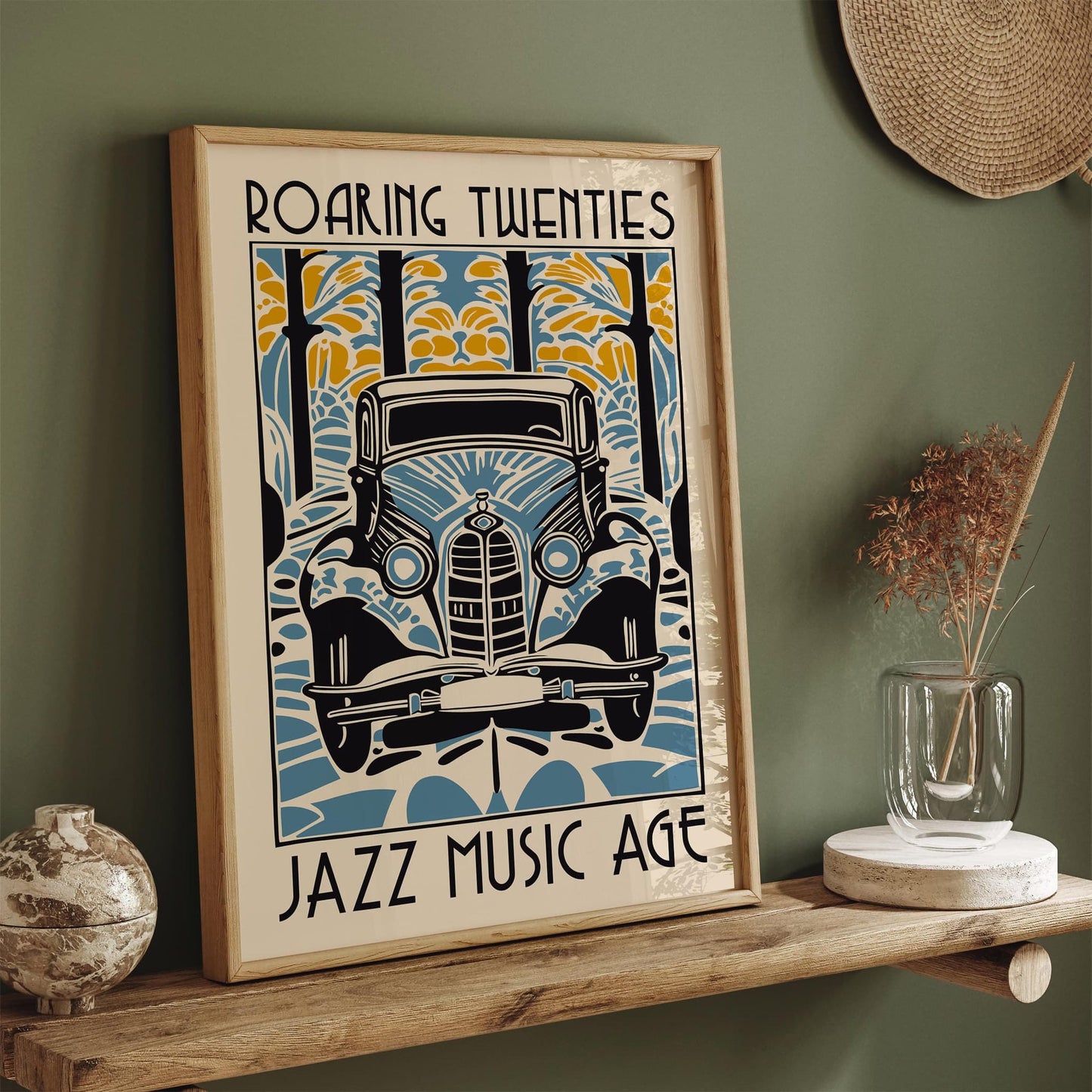 Roaring Twenties Jazz Music Age Old Car Art Print