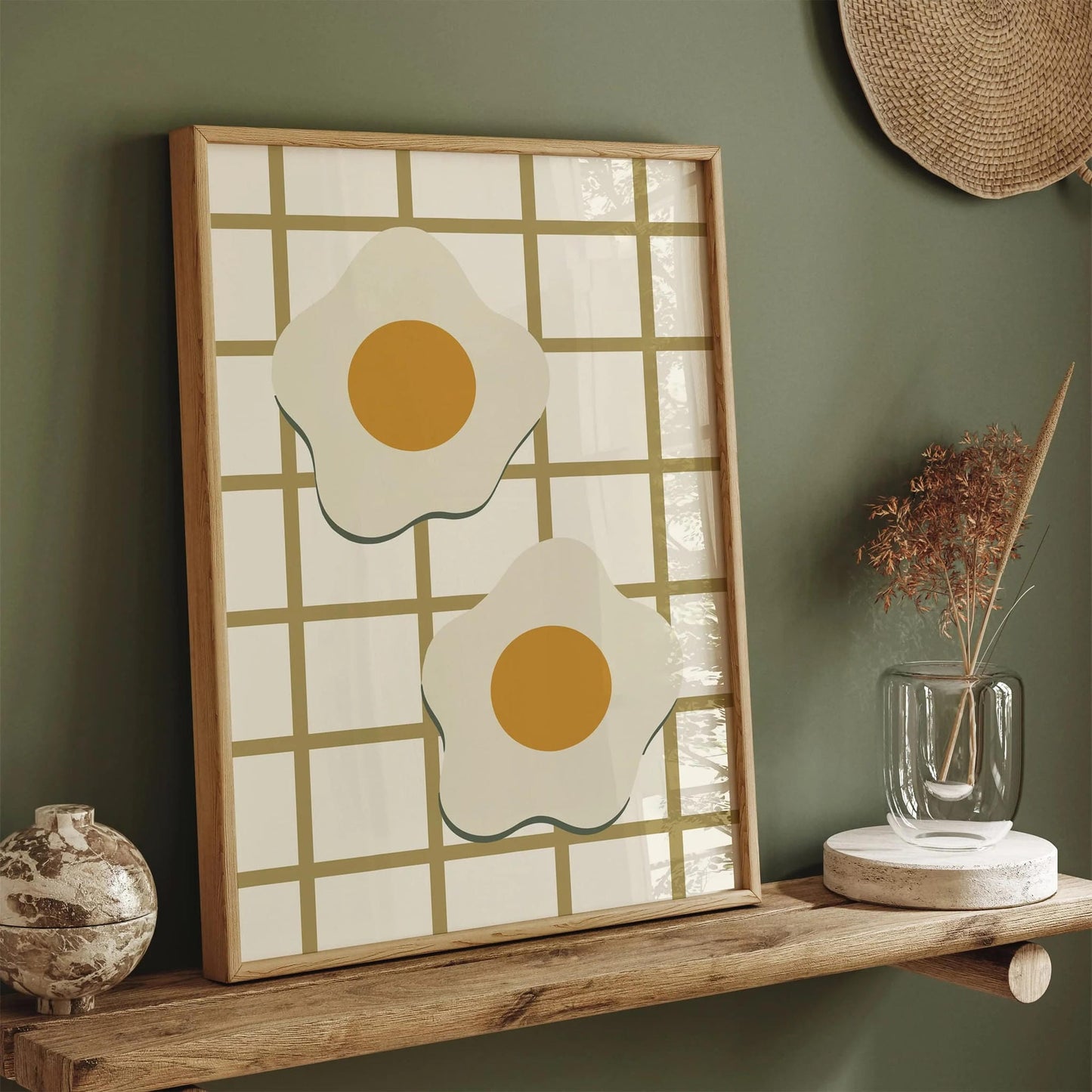 Fired Eggs Poster - Scandinavian Style Kitchen Wall Decor