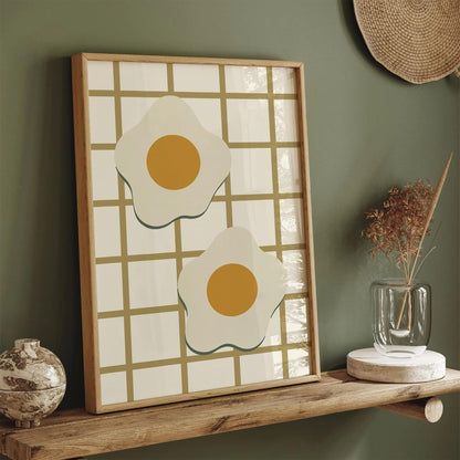 Fired Eggs Poster - Scandinavian Style Kitchen Wall Decor