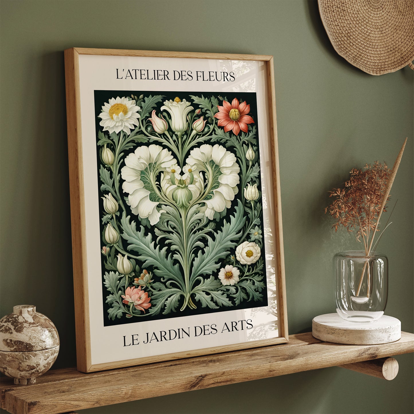 L'Atelier des Fleurs Poster in William Morris Style