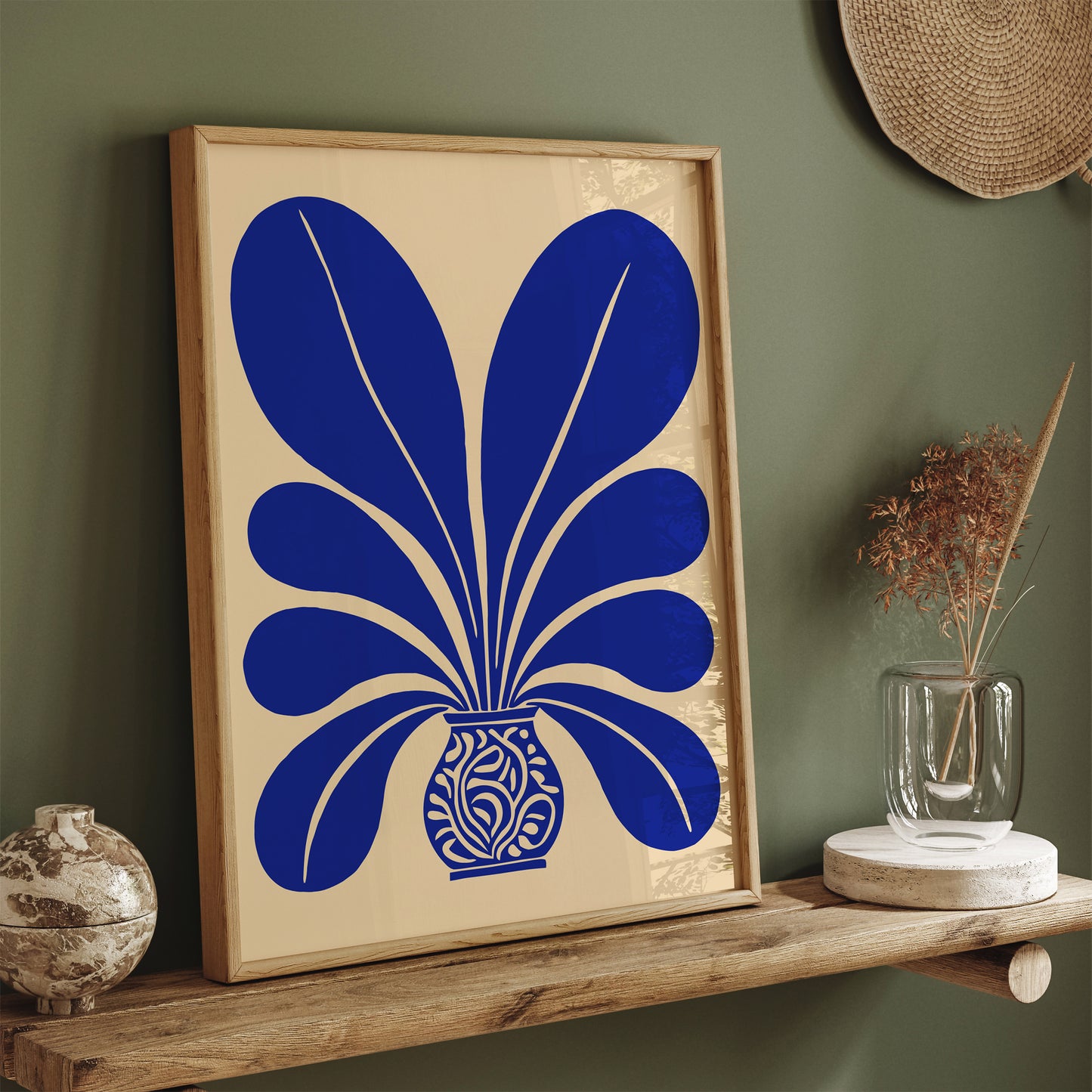 Blue Modern Flower Art Print 2025