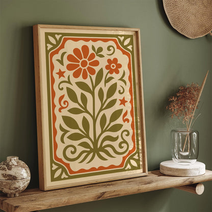 Vintage Floral Poster - Farmhouse Botanical Wall Art