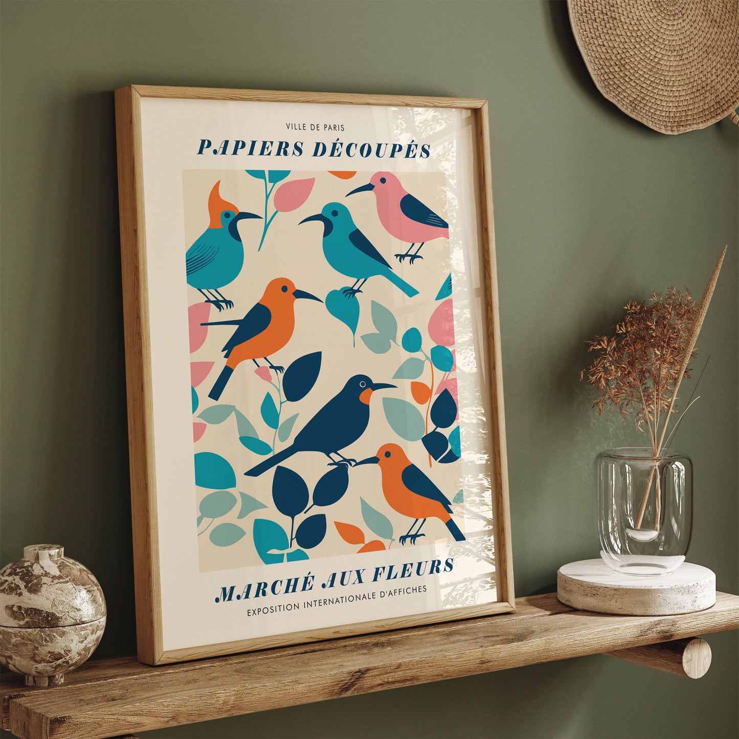 Flower Market Paper Cut Art Poster