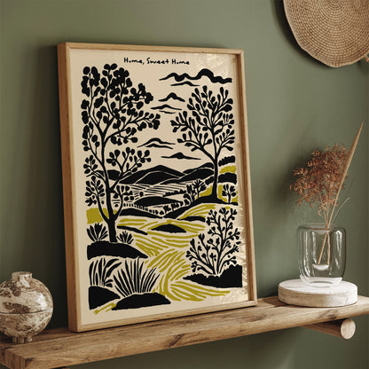 Home Sweet Home Poster - Scenic Landscape Art