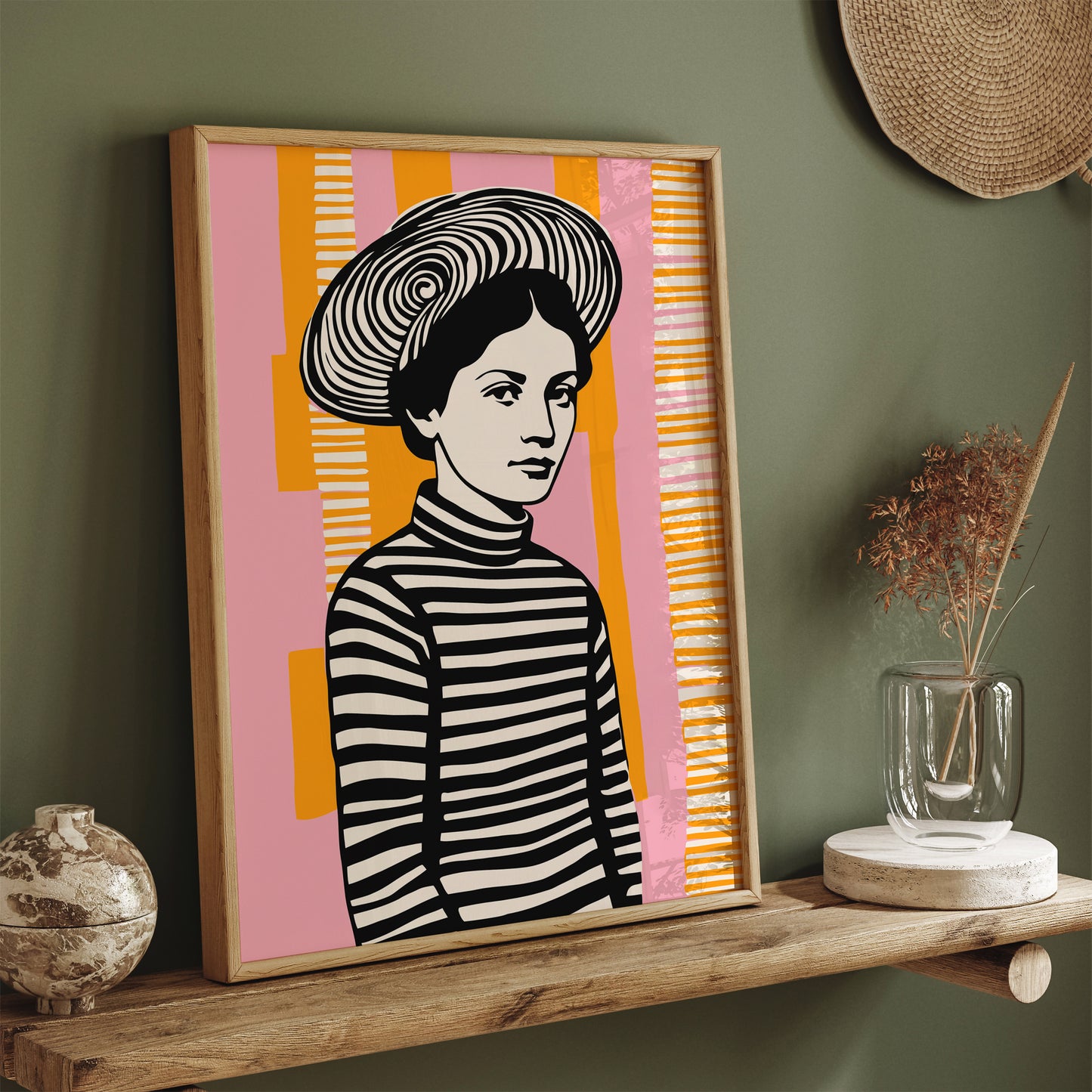 Mid Century Portrait of a Girl Art Print