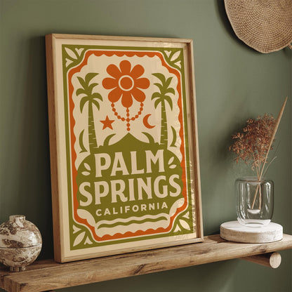Retro Bohemian Palm Springs California Poster